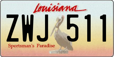 LA license plate ZWJ511
