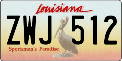 LA license plate ZWJ512