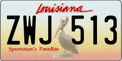 LA license plate ZWJ513