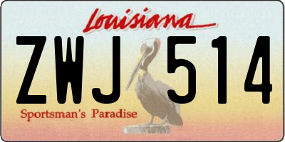 LA license plate ZWJ514