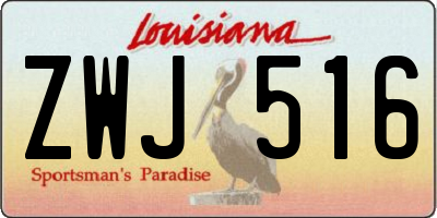 LA license plate ZWJ516