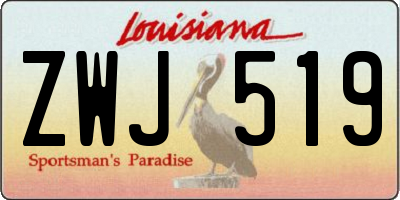 LA license plate ZWJ519