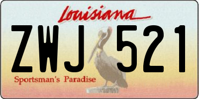 LA license plate ZWJ521