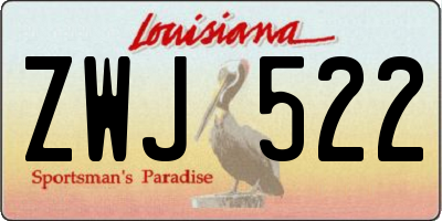 LA license plate ZWJ522