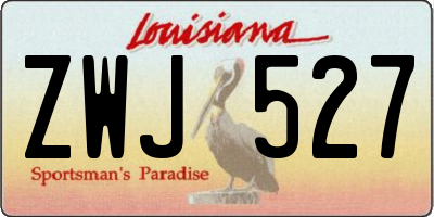 LA license plate ZWJ527