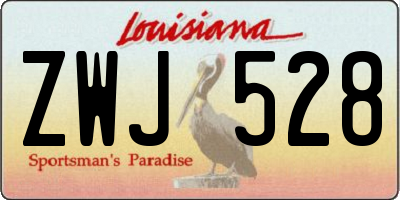 LA license plate ZWJ528