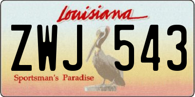 LA license plate ZWJ543