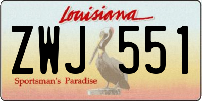 LA license plate ZWJ551