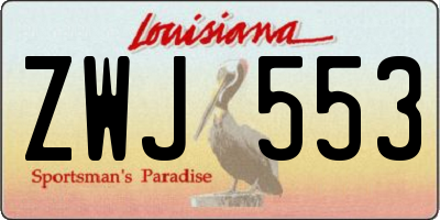 LA license plate ZWJ553