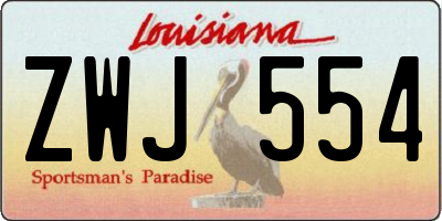 LA license plate ZWJ554