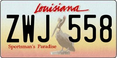 LA license plate ZWJ558