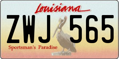 LA license plate ZWJ565