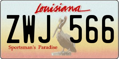 LA license plate ZWJ566