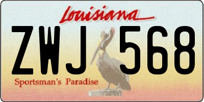 LA license plate ZWJ568
