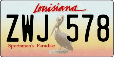 LA license plate ZWJ578