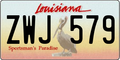 LA license plate ZWJ579