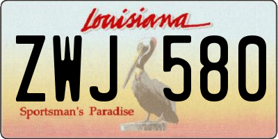 LA license plate ZWJ580