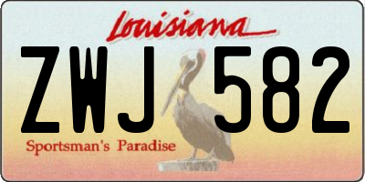 LA license plate ZWJ582