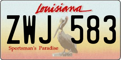 LA license plate ZWJ583