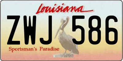 LA license plate ZWJ586