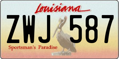 LA license plate ZWJ587