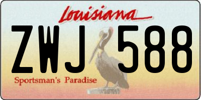 LA license plate ZWJ588