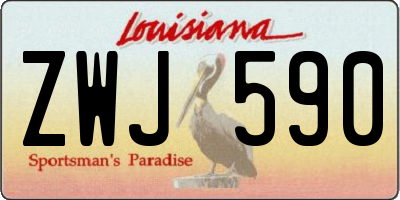 LA license plate ZWJ590