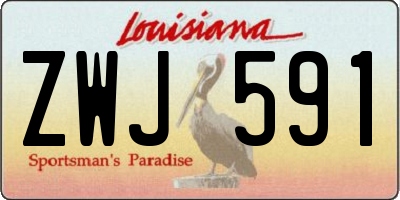 LA license plate ZWJ591