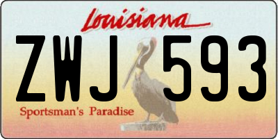 LA license plate ZWJ593