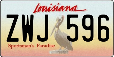 LA license plate ZWJ596