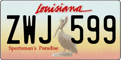 LA license plate ZWJ599