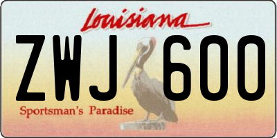 LA license plate ZWJ600