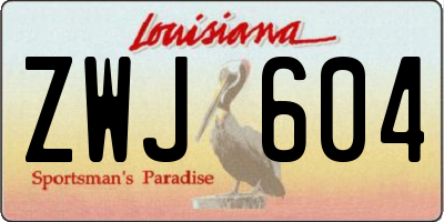 LA license plate ZWJ604