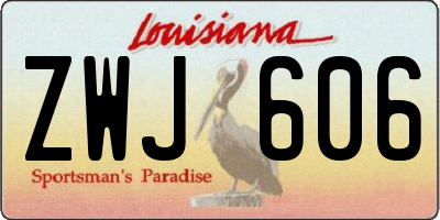 LA license plate ZWJ606