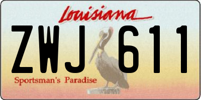 LA license plate ZWJ611