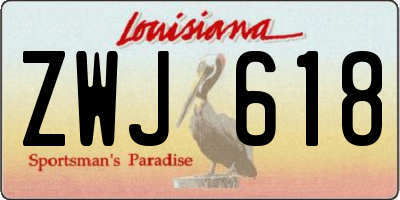 LA license plate ZWJ618
