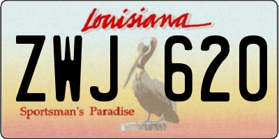 LA license plate ZWJ620