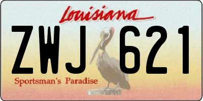 LA license plate ZWJ621