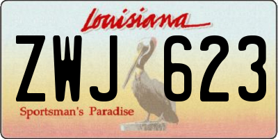 LA license plate ZWJ623