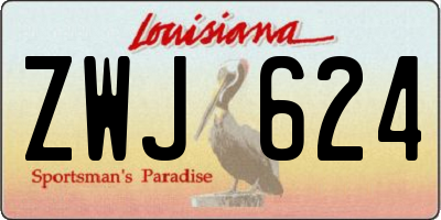 LA license plate ZWJ624
