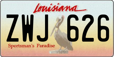 LA license plate ZWJ626
