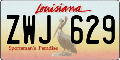 LA license plate ZWJ629