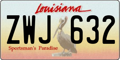 LA license plate ZWJ632