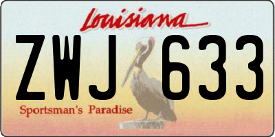 LA license plate ZWJ633