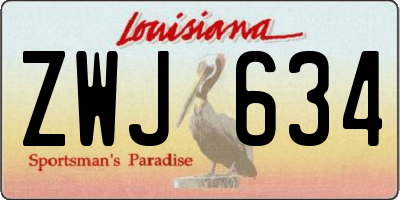 LA license plate ZWJ634