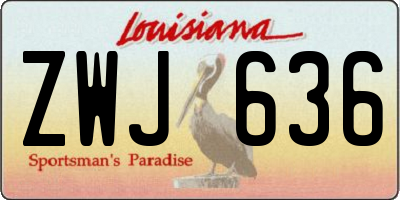 LA license plate ZWJ636