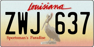 LA license plate ZWJ637