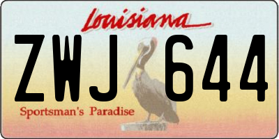 LA license plate ZWJ644