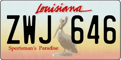 LA license plate ZWJ646