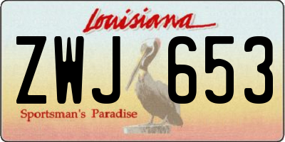 LA license plate ZWJ653